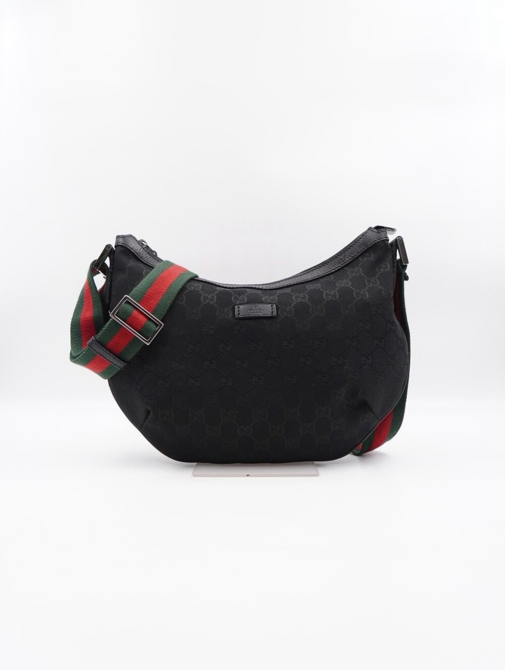 CO60 💟 Gucci GG Monogram Web halfmoon Crossbody